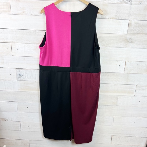 Lane Bryant Colorblock Sheath Dress Plus Size 20 Stretch Slit New - Picture 6 of 16